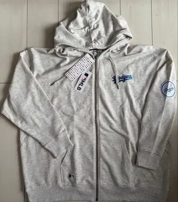 라스트 새상품 4 L MLB 다저스 풀 집업 후드티 오트밀