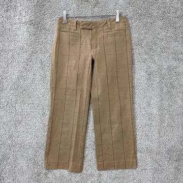 3157 SPB 크롭 팬츠 S 베이지 글렌체크 일본제