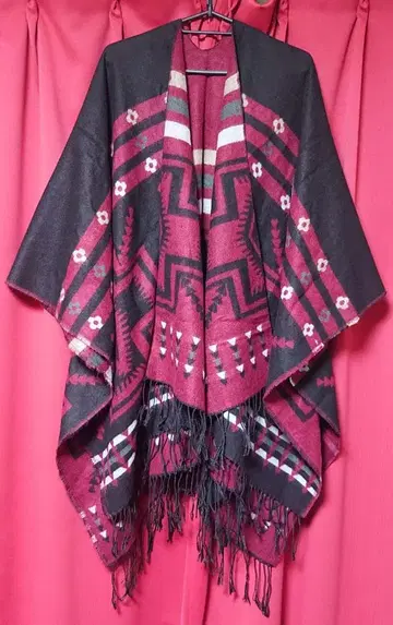 에스닉 판초 대형 스톨 남성용 여성용 3