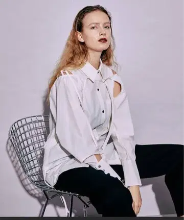 maisonspecial 멀티 웨이 레이어드 셔츠 화이트