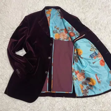 PLAYBOY VIP 벨벳 테일러드 자켓 보르도 3B XL