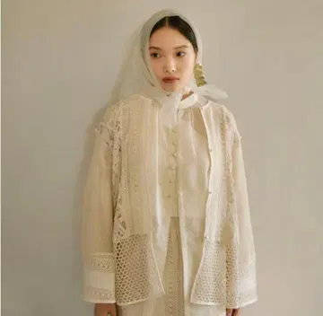 eaphi cotton lace patchwork blouse