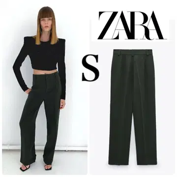 새상품 ZARA 다크 그린 풀렝스 팬츠