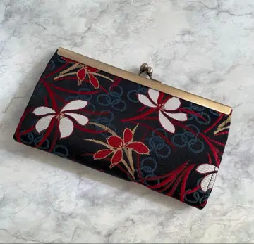 꽃무늬 금란 장지갑 핸드메이드 가마구치