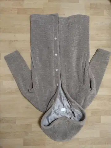 GROVE 후드 부착 베이지 플리스 자켓