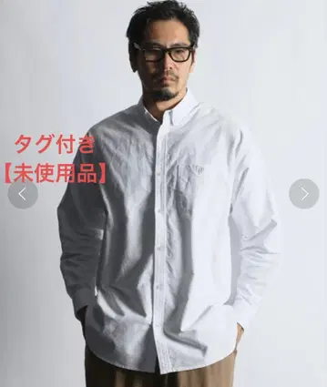 택 포함 [ 미사용품 ] 오버 사이즈 빅 실루엣 옥스 셔츠