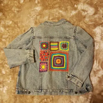 컬러풀 자수 데님 자켓