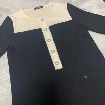 르네 니트 원피스 펄 버튼 토카 36 사이즈