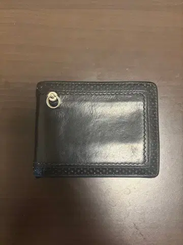 가죽 접이식 지갑 블랙