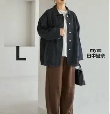 시마무라 다나카 리나 데님 커버올 자켓 중블랙 L