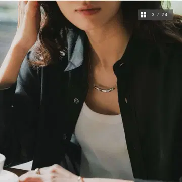 crewre 크루레 웨이비 조절 가능 목걸이 실버