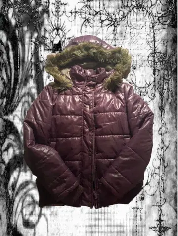 y2k 다운 자켓 그런지 퍼 짧은 기장