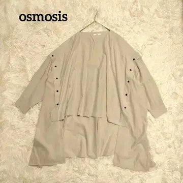 오즈모시스 블라우스 사이드 버튼 7부 소매 무지 고급 워셔블 빅 루즈