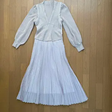 하자품 SNIDEL 긴팔 니트 원피스 차분한 베이지색