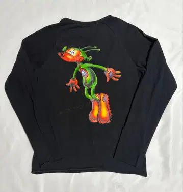 SABOTAGE 캐릭터 백 프린트 롱 T 페이드