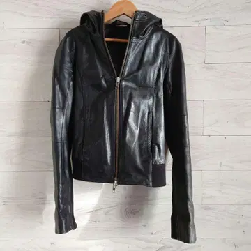 moussy 후드 부착 라무 가죽 자켓