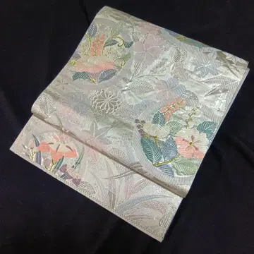 순수 실크 신 모모야마풍 후쿠로 오비