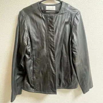 [ 심플리시떼 ] 램 가죽 크루넥 싱글 블루종 양가죽 블랙