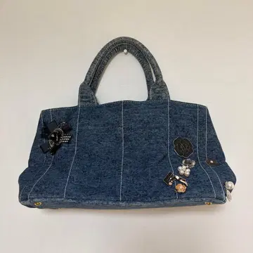 데님 토트백 장식 포함