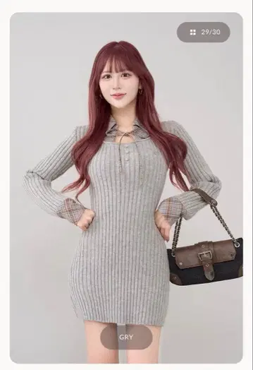 Darich 레이어드 니트 미니 원피스