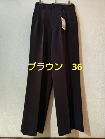 완판 Spick and Span 더블 크로스 투턱 팬츠 브라운 36