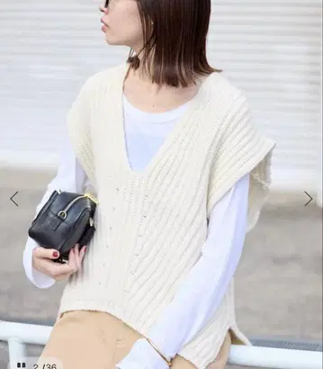 새상품급 SLOBE IBNA 니트 베스트 화이트