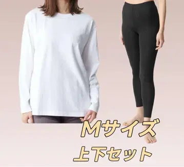 리라이브 코튼 긴팔 무지 셔츠 & 여성용 스패츠 상하의 세트 M 사이즈