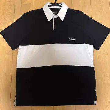 atmos XL 피케 셔츠 블랙/화이트 스트라이프