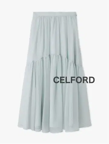 셀퍼드 [미사용] 티어드 디자인 시어 스커트 민트