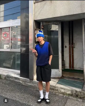 [ 새상품급 ] For The WeekEnd 니트 베스트 그라데이션 블루