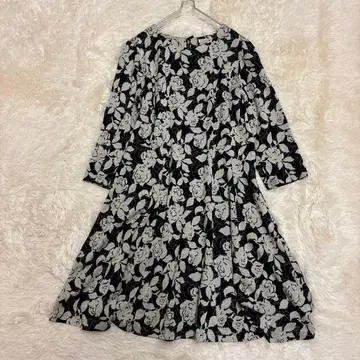 꽃무늬 장미 블랙 긴팔 원피스 XL 사이즈