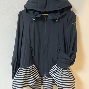 [ 새상품급 ] DANSKIN 후드 부착 자켓 블랙/스트라이프