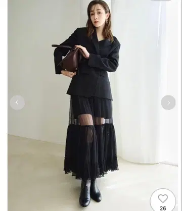 FRAY I.D 플리츠 헴 샤샤 스커트