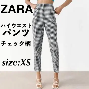 새상품급 ZARA 자라 하이웨스트 팬츠 슬랙스 테이퍼드 체크 팬츠