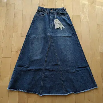 데님 롱 플레어 스커트