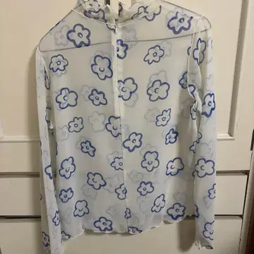 POPPY 플라워 시스루 상의 블루 아사기니뇨