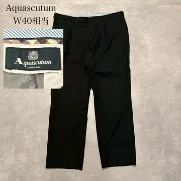 W40 상당 Aquascutum 블랙 턱 슬랙스 팬츠 DM1393