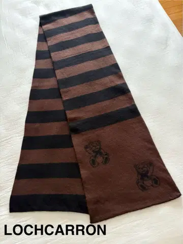LOCHCARRON 스트라이프 머플러 곰 무늬