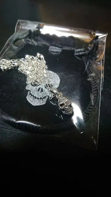 스컬 해골 펜던트 목걸이 실버 925 [ 미사용 새상품 ]