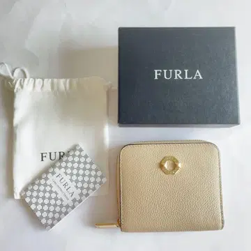 FURLA 베이지 접이식 지갑 새상품 미사용