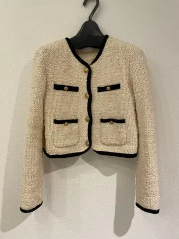 FRAY.ID 믹스 트위드 가디건 화이트