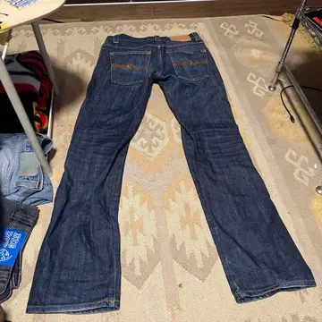 누디 부츠컷 데님 플레어 데님 다크 네이비