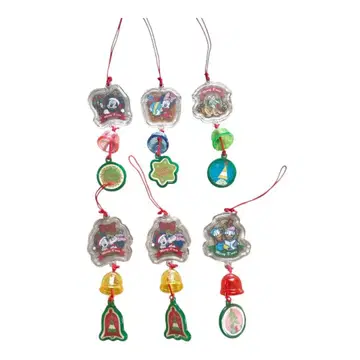 디즈니 미키&프렌즈 크리스마스 캐릭터 스트랩 6개 세트