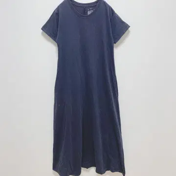 무인양품|코튼 100% 반팔 롱 원피스 [ XS-S ] 네이비