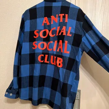 auti social social club 파랑 플란넬 셔츠