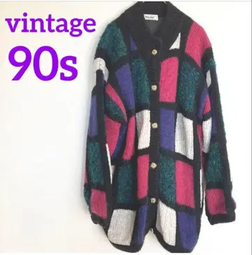 빈티지 레트로 여성용 울 코트 니트 코트 여분 버튼 포함