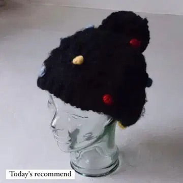 sowhat vintage 컬러풀 꽁지 니트 모자