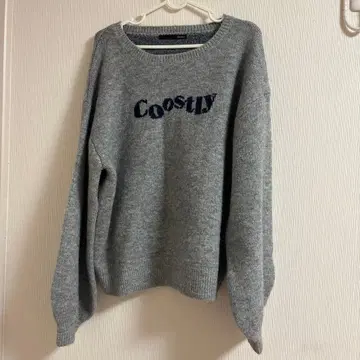 [ 미사용 새상품 ] Heather 로고 니트 그레이