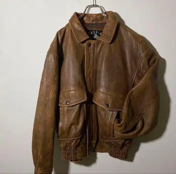 인기 고급 양가죽 빈티지 올드 레더 브라운 컬러 플라이트 자켓