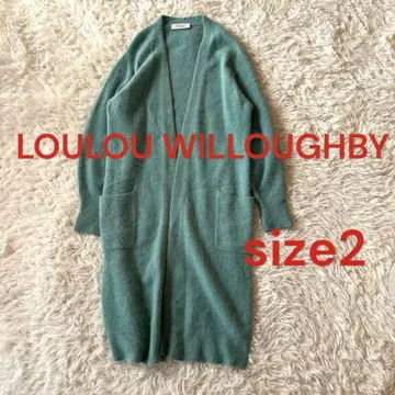 룰루윌비 퓨어 컬러 롱 니트 가디건 M 그린